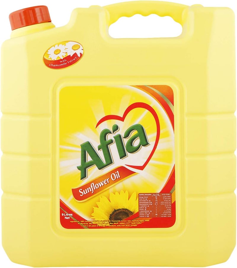 Afia Sunflower Oil 9 Liters - 100% Pure with Vitamins A & D - Image 1